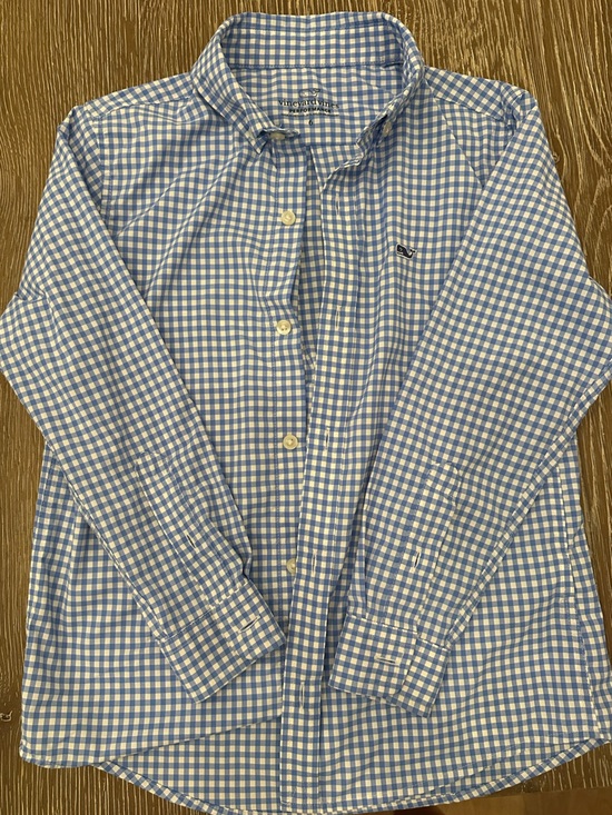 Vineyard Vines Other - Boy’s Vineyard Vines Light Blue & White Gingham Dress Shirt - Performance Fabric